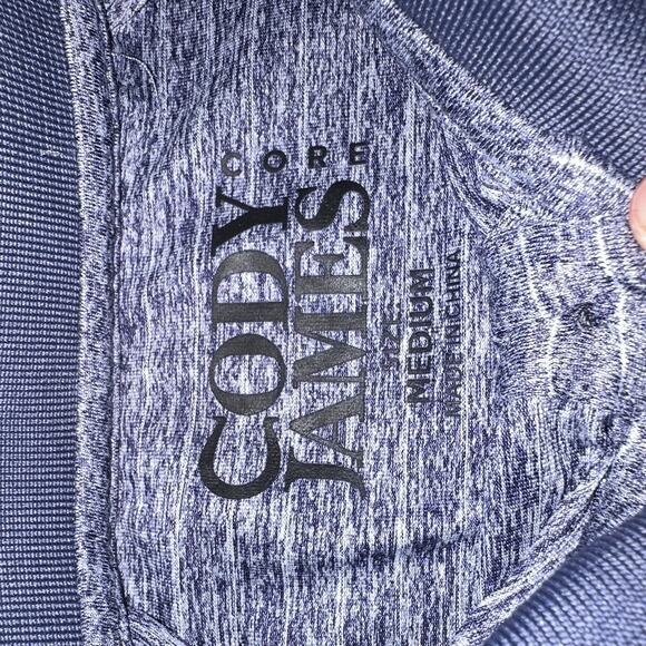 Cody James Core Men’s Medium Blue Striped Collared Lightweight Polo Shirt - Picture 3 of 6